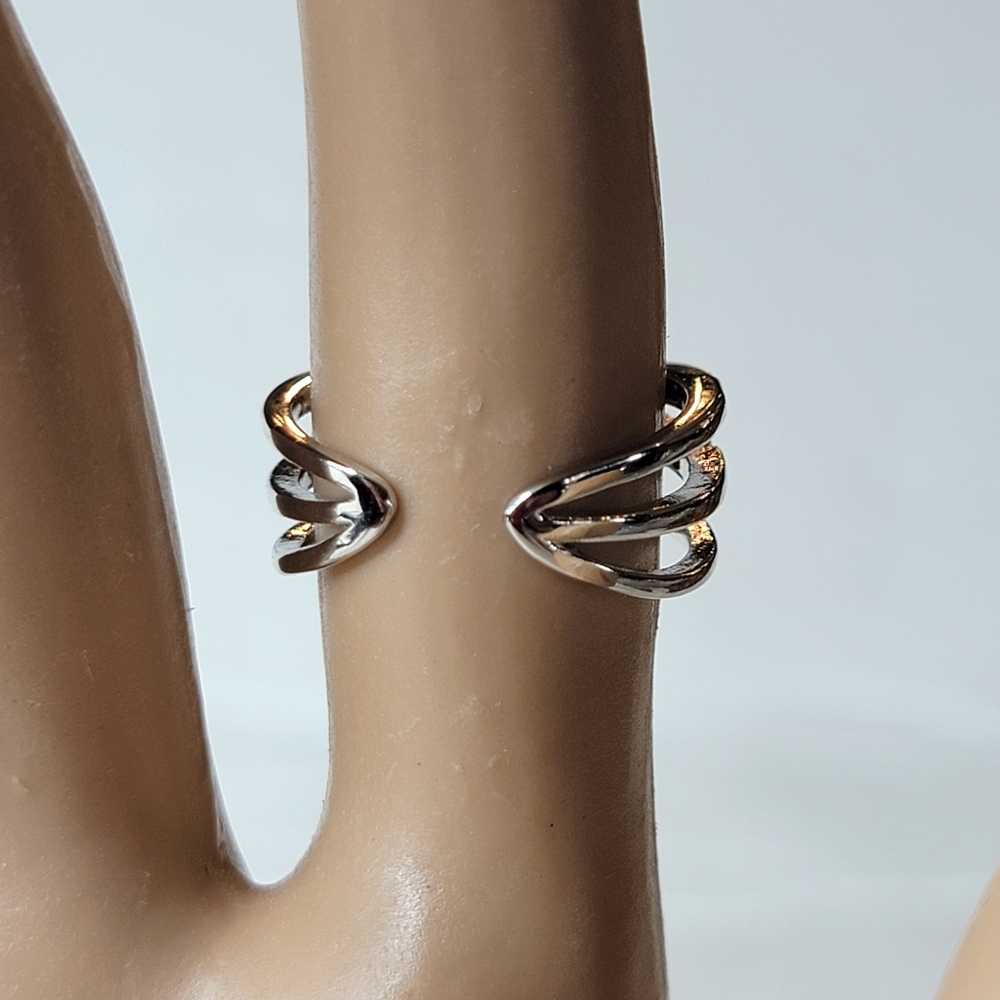Silver Cocktail Ring One Size adjustable Valentines day - Picture 5 of 7